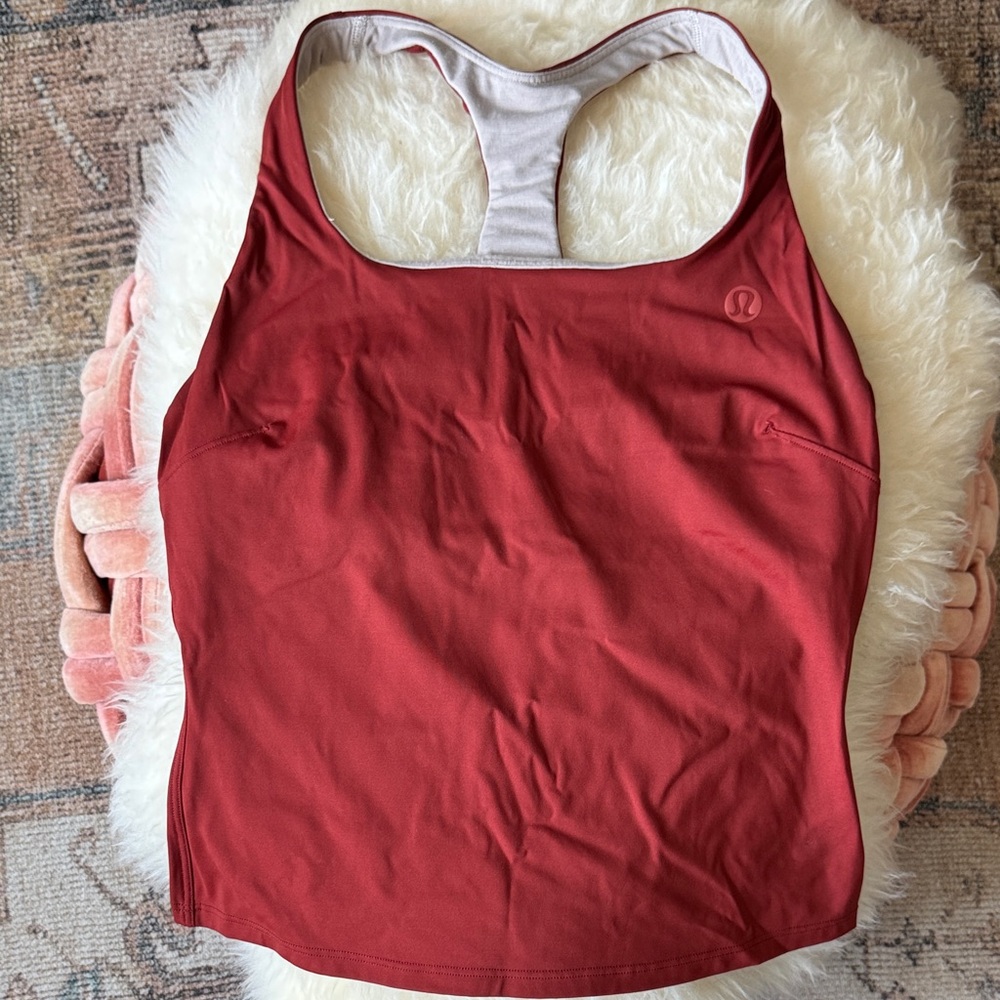 lululemon Red Racerback Tank with Built-In Bra